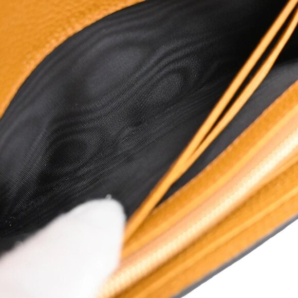 GUCCI GG Logo Horsebit Bifold Long Wallet Leather Yellow Italy 32EF698 - Picture 11 of 15